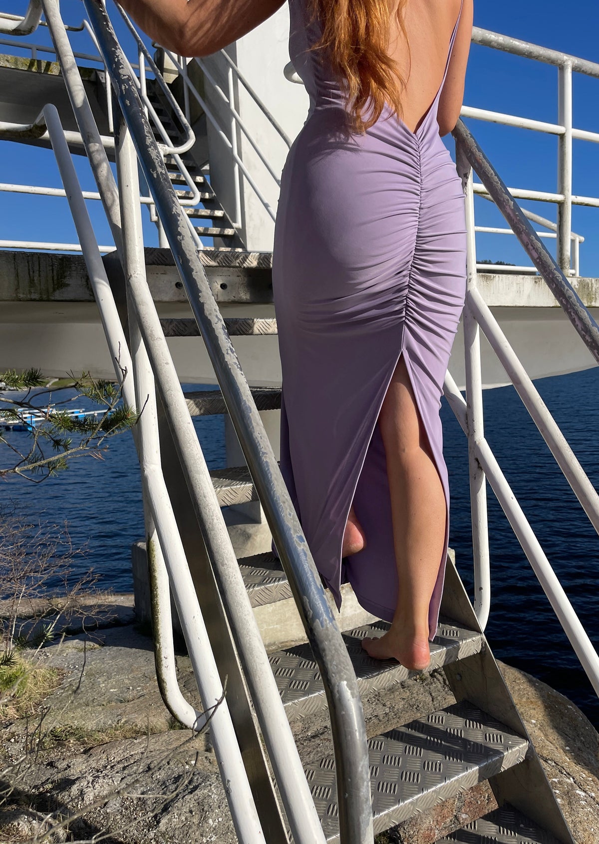 SS24 Lavendel kjole med rynker
