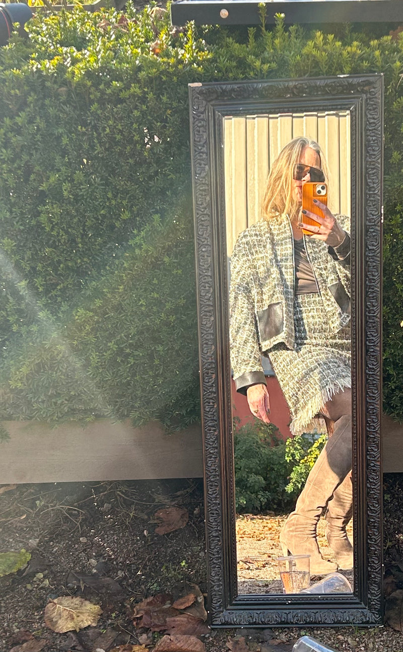 AW25 Beige Miniskjørt med frynser