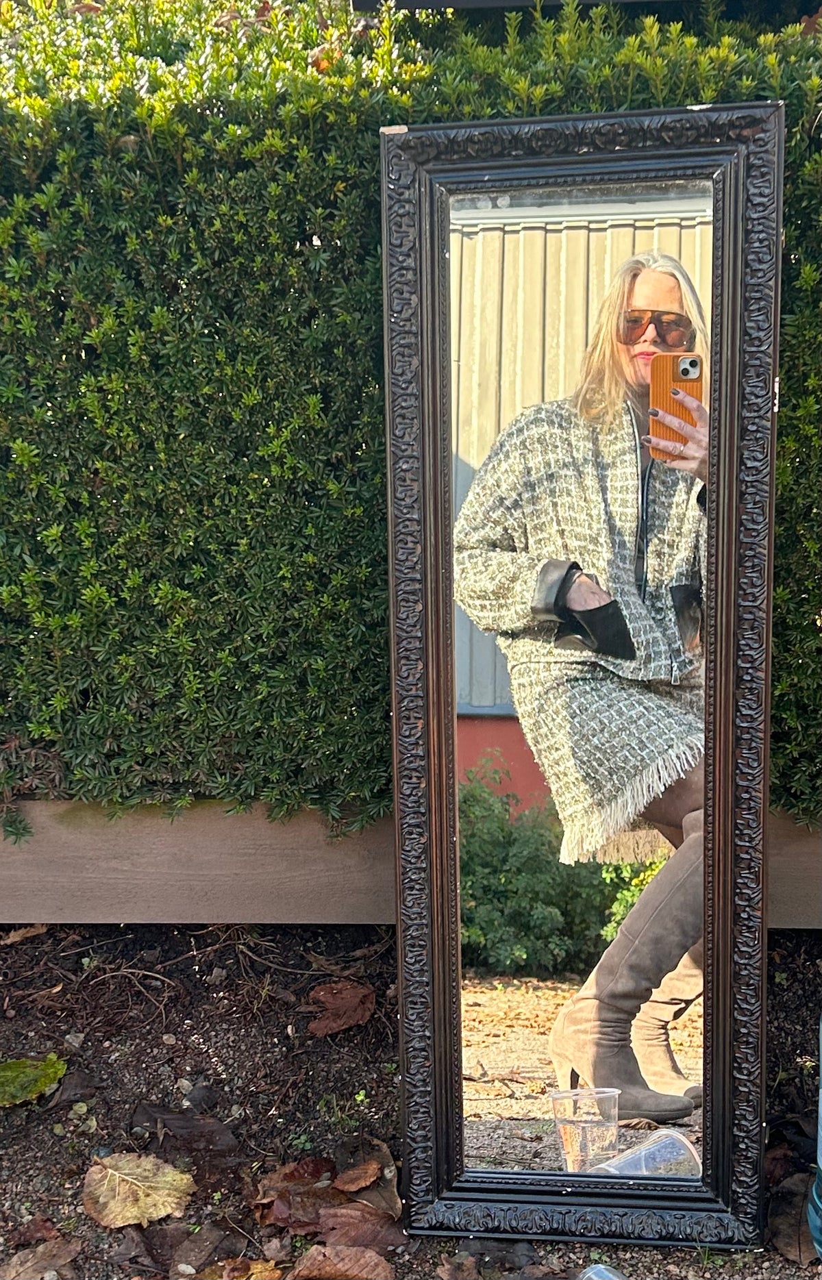 AW25 Beige Miniskjørt med frynser