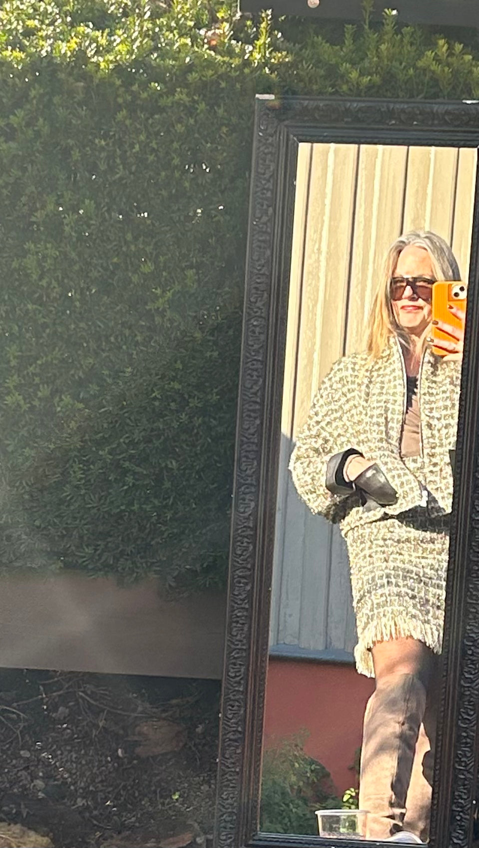 AW25 Beige Miniskjørt med frynser