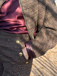 AW25 Brun Tweed Jakke med Glidelås