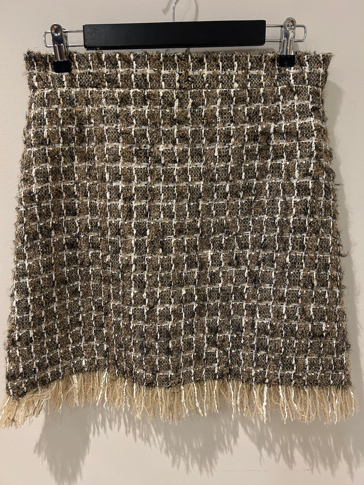 AW25 Beige Miniskjørt med frynser