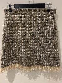 AW25 Beige Miniskjørt med frynser