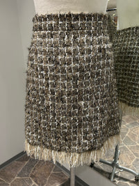 AW25 Beige Miniskjørt med frynser