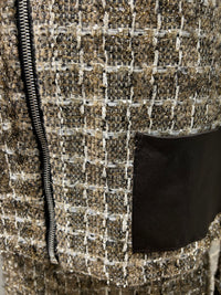 AW25 Beige Tweed Jakke med Glidelås