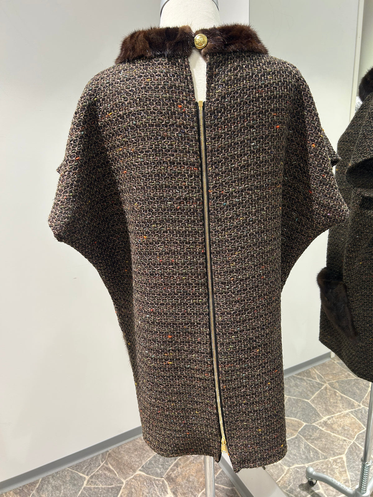 AW25 Brun kimono kjole i Tweed