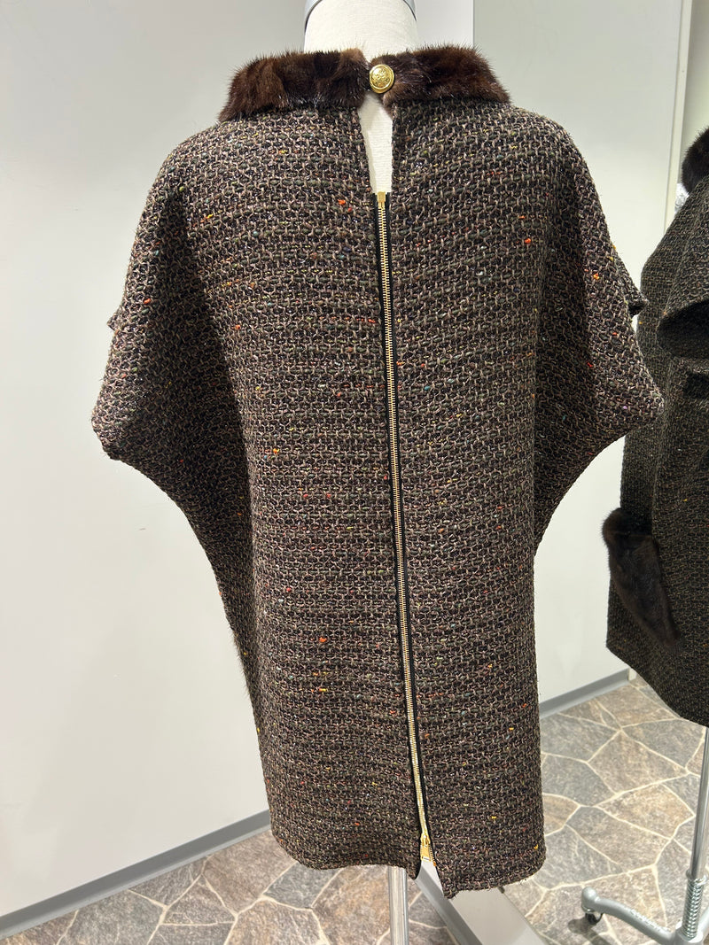 AW25 Brun kimono kjole i Tweed