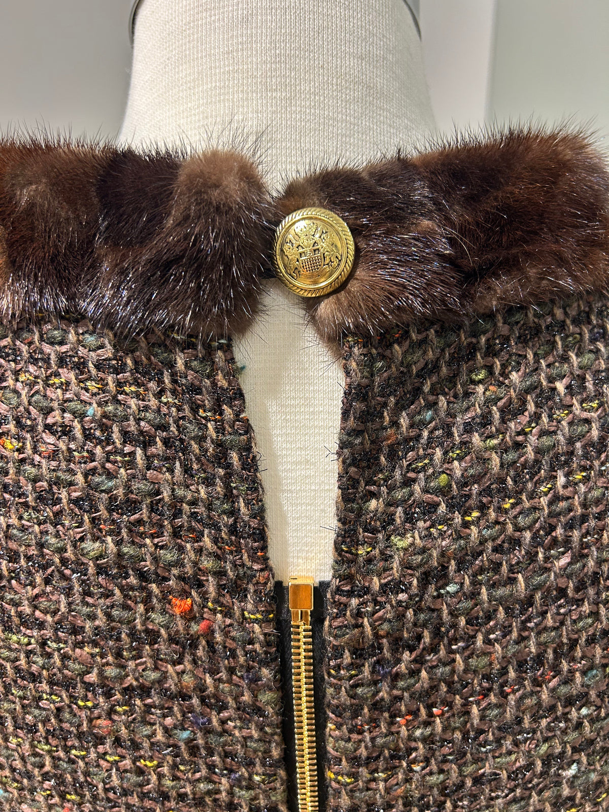 AW25 Brun kimono kjole i Tweed