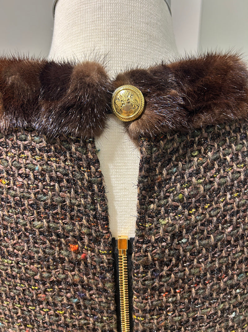 AW25 Brun kimono kjole i Tweed