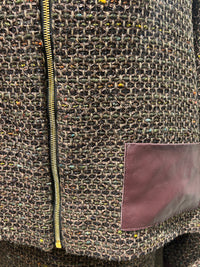 AW25 Brun Tweed Jakke med Glidelås