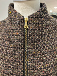 AW25 Brun Tweed Jakke med Glidelås