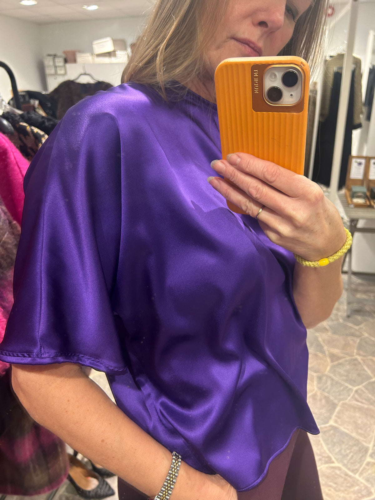 AW25 Lilla Silkesateng t-skjorte bluse