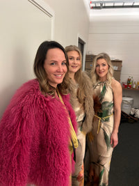 SS26 Mønstret Halterneck silke kjole