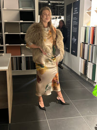 SS26 Mønstret Midi skjørt på helskrå