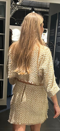 AW26 Beige Miniskjørt med Gullknapper