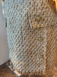 AW26 Beige Miniskjørt med Gullknapper