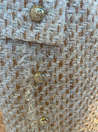 AW26 Beige Miniskjørt med Gullknapper