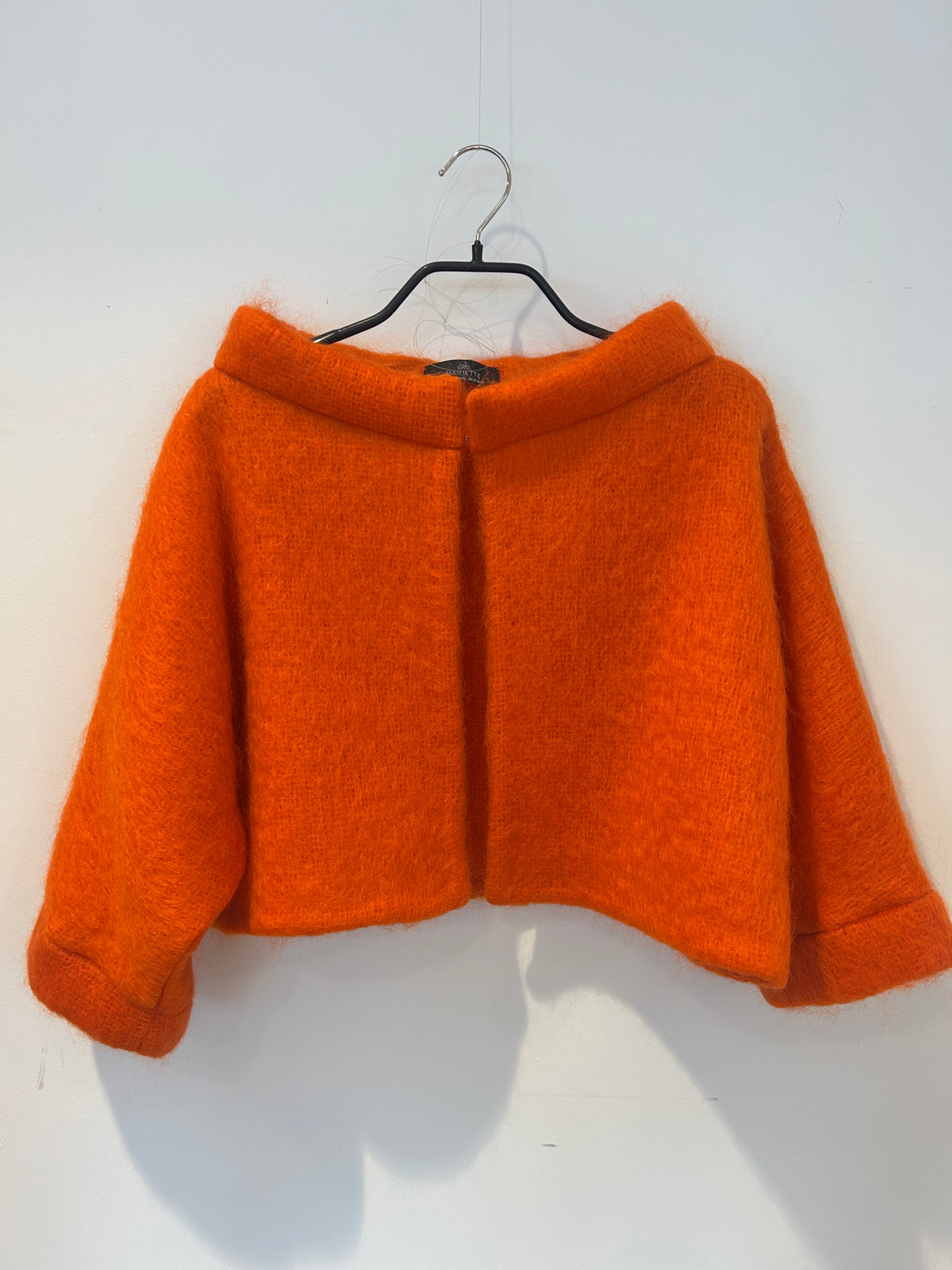 Mohair kort jakke i oransje