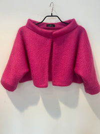Mohair kort jakke i rosa