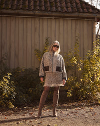 AW25 Beige Tweed Jakke med Glidelås