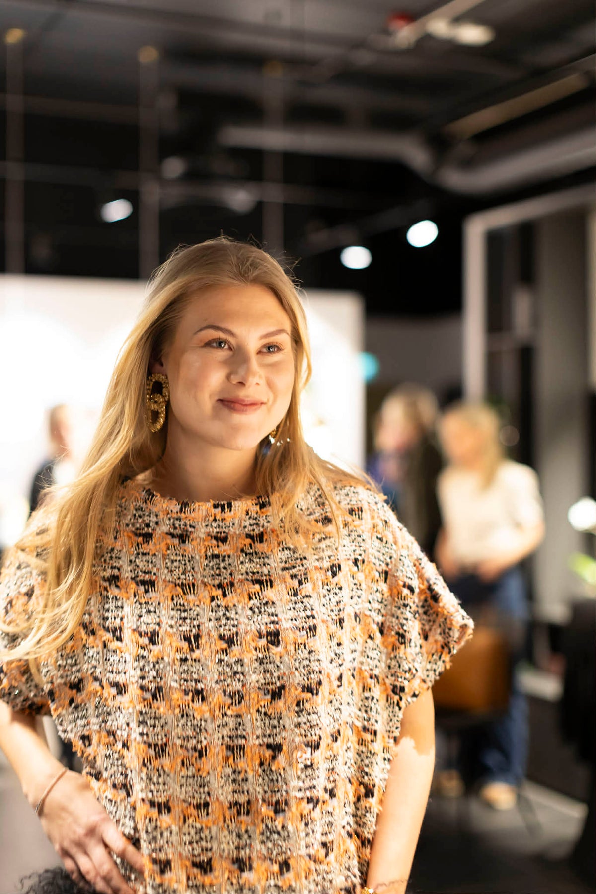 SS26 Fersken farget Tweed kimono kjole