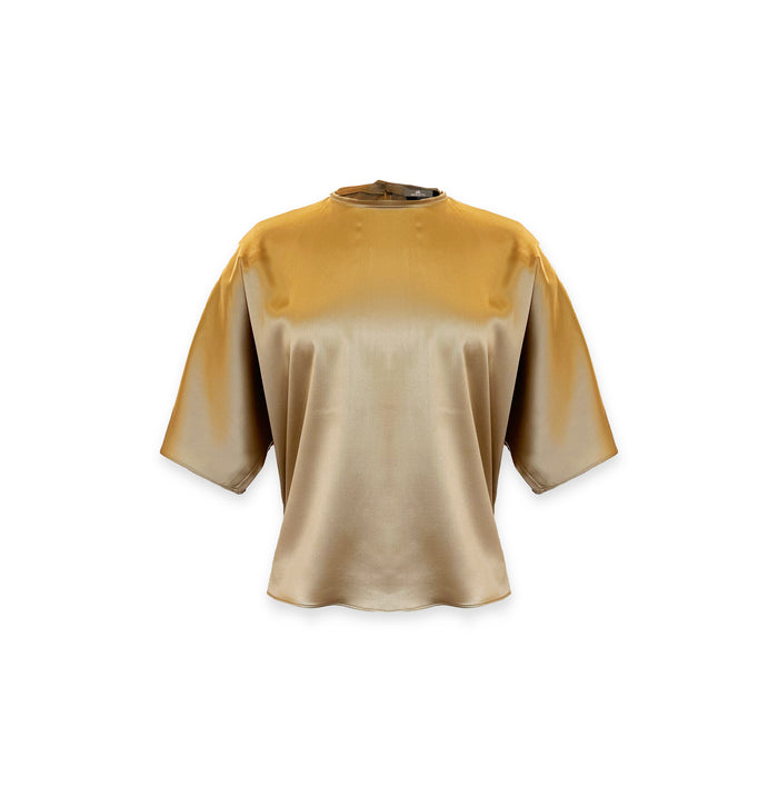 Beige t-skjorte i silke